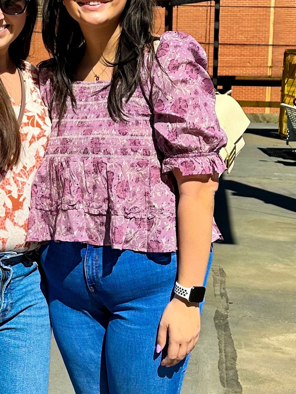 American Eagle XL purple blouse with smocked top